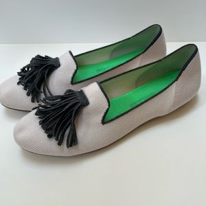 Rothy’s The Merino Tassel Loafer in Platinum White
